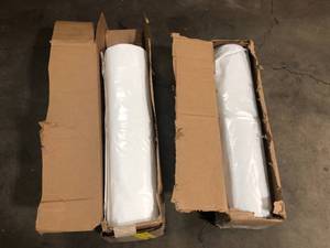 lot 12 image: 2 Lots of Husky 20 ft. x 200 ft. Clear 2 mil Plastic Sheeting Customer Returns See Pictures