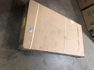 lot 20 image: 62 in. W x 24 in. D Adjustable Height Solid Wood Top Workbench Table in Black by Husky   Customer Returns See Pictures