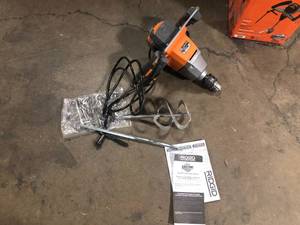 lot 26 image: RIDGID Single-Paddle Mixer Customer Returns See Pictures