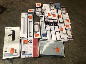 lot 37 image: Lot of Mixed Assorted Bathroom Plumbing and Accessories Customer Returns See Pictures