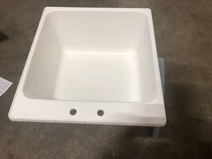 lot 38 image: MUSTEE Utilatub 23 in. x 25 in. Polypropylene Floor Mount Laundry Tub  Customer Returns See Pictures