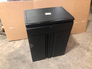 lot 41 image: Black Garage Storage Cabinet  Customer Returns See Pictures