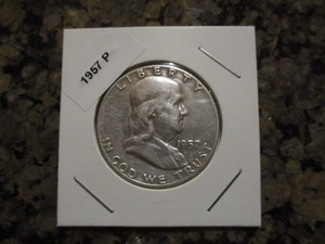 1957-P (Philadelphia Mint) Franklin Silver Half Dollar