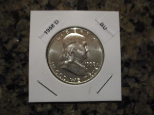 1958-D (Denver Mint) Franklin Silver Half Dollar - Carwheel Effect and Mint Luster