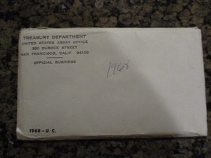 1968 US Mint Proof Set - 10 Coin Mint Set in Original Government Packaging (Envelope)