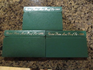 1996, 1997 and 1998 Unites States Mint Proof Sets