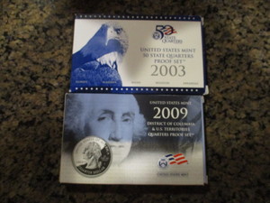 2003 US Mint State Quarters Proof Set and 2009 US Mint State Quarters (District of Columbia and Territories)