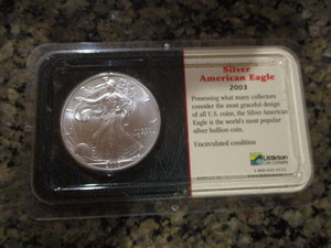 2003 Uncirculated American Silver Eagle in Littleton Coin Company Holder