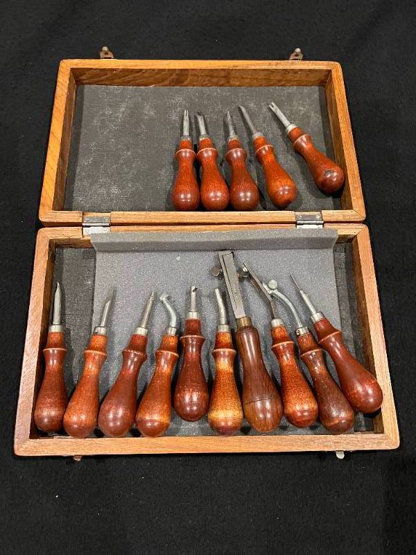 Leather Carving Tools, Antiques & Furniture KBID