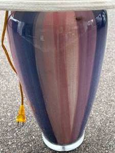 lot 2 image: Pink & Purple Lamp with Lucite Base