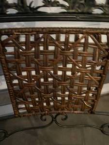 lot 7 image: Ornate Framed Wicker Folding Chair
