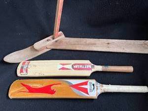lot 22 image: Cricket Paddles and Vintage Childs Ski