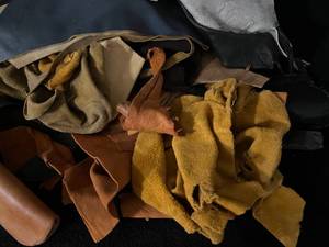lot 52 image: Box of Vintage Leather Scraps
