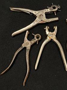 lot 76 image: Vintage Revolving and Spring Punches for Leather Making - Lot 2