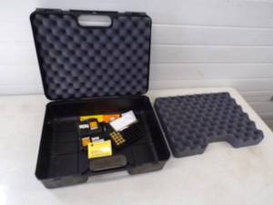 lot 8 image: Pistol Case with 38 Special shells and Gun Cleaning items