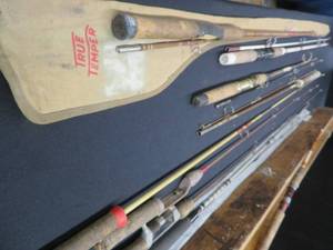 lot 62 image: ANTIQUE  VINTAGE FISHING ROD DREAM LOT