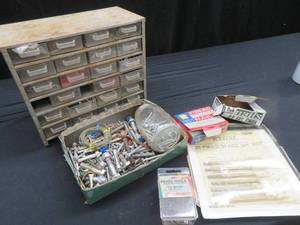 lot 104 image: 24 DRAWER METAL BOX FILILED WITH GOODIES PLUS