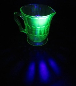 lot 130 image: URANIUM GLASS PITCHER