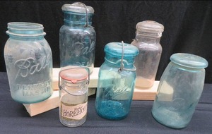 lot 136 image: BLUE BALL JARS