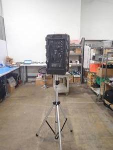 AnCHOR&nbspLiberty Platinum Speaker with Stand  Tested in working condition  Battery doesnt hold charge, fully functional when plugged in the wall  Includes CAB-AC power cable