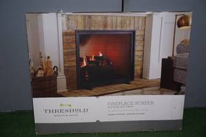 lot 122 image: Threshold Fireplace Screen - Matte Black Finish