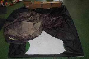 lot 127 image: 4-Hole Folding Fish House with Cabelas Cover