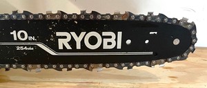 lot 142 image: Ryobi 10 Inch Chain Saw with Battery