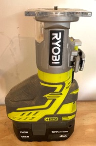 lot 130 image: Ryobi Fixed Base Trim Router and Hammer Drill Driver with 1 Battery and No Charger