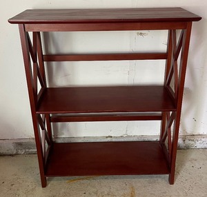lot 113 image: Mahogany Colored Wooden Shelf