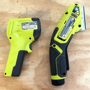 lot 115 image: Ryobi Battery Operated Lithium Power Cutter and Infrared Thermometer