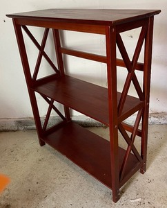 lot 118 image: Three Tiered Decorative Wooden Shelf