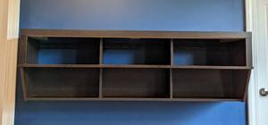 lot 27 image: Large Espresso Wood Floating Wall Shelf