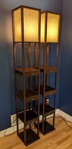 lot 31 image: Pair of Shelf Floor Lamps