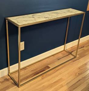 lot 34 image: Faux Marble Topped Console Table
