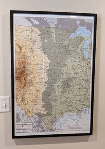 lot 38 image: Framed Light Up METAR Aviation Map