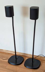 lot 42 image: Pair of Sonos One Speakers with Stands