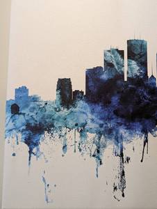 lot 153 image: Framed Canvas City Skyline Print