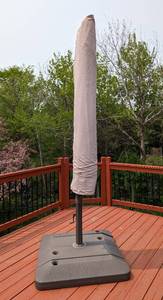 lot 162 image: 11ft Tan Patio Umbrella