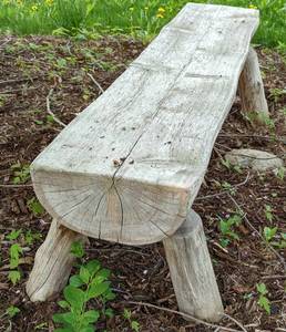 lot 147 image: Long Spilt Log Bench