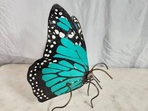 lot 44 image: New Handmade Recycled Metal Butterfly