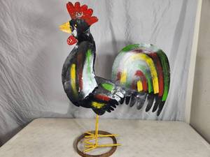 lot 64 image: New Large Handmade Recycled Metal Rooster