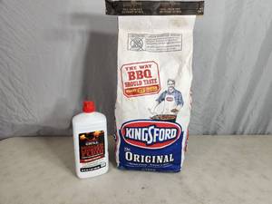lot 66 image: 7.7 Lb Bag of Kingsford Charcoal and Lighter Fluid