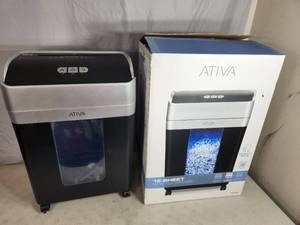 lot 72 image: Ativa 12-Sheet Micro-Cut Paper Shredder - Used Once