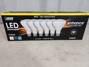 lot 144 image: New 6 Pack LED Dimmable Enhance Vivid Natural Light Bulbs