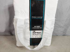 lot 163 image: New Posh Home RV King Sheet Set