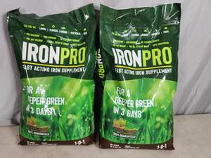 lot 167 image: 2 New 15 Lb Bags of Iron Pro Lawn Food