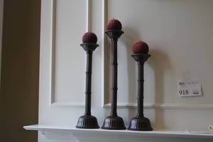 lot 917 image: Lot of (3) Metal Candleholders