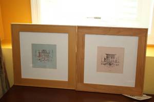 lot 949 image: Lot of (2) Castle theme Framed Wall Print