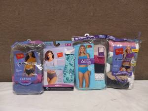 lot 46 image: 4 NEW WOMENS HANES COTTON BRIEFHIPSTERS SIZE 8