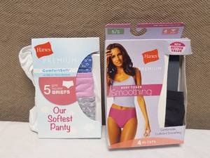 lot 51 image: 2 NEW HANES SIZE 5 SMALL WOMEN UNDER GARMENT